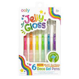OOLY Jelly Gloss Neon Multi-Surface Deco Gel Pens 12pk