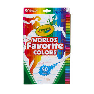 Crayola World's Favourite Colours Super Tips Washable Markers 50pk