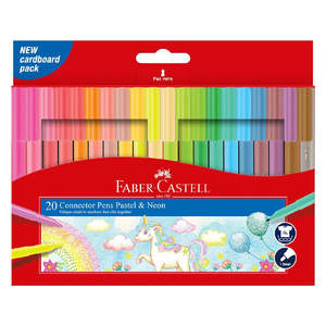 Colouring: Faber-Castell Connector Pens Pastel & Neon 20pk