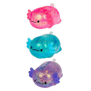 Sensory Fidget Toys: Scrunchems Mini Glitter Sugar Axolotls 3pk