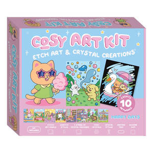 Cosy Art Kit Etch Art & Crystal Creations - Happy Days