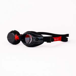 Kids Swim Goggles: Stripey Junior Goggle Black-Red
