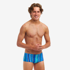 Boys Swimwear: Boys Lane Lines Sidewinder Swim Trunks - Funky Trunks