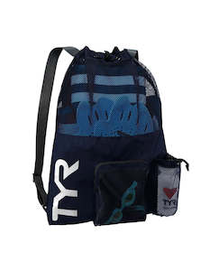 Swimwear Accessories: TYR Big Mesh Mummy Backpack - Navy