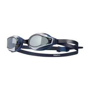 Swimming: TYR Stealth-X Swim Goggles: Smoke/Navy