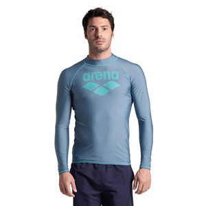 Mens Swimwear: Arena Men's Graphic Long Sleeve Rash Top, Stone Grey