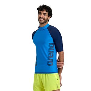 Arena Men's Graphic Short Sleeve Rash Top, Blue
