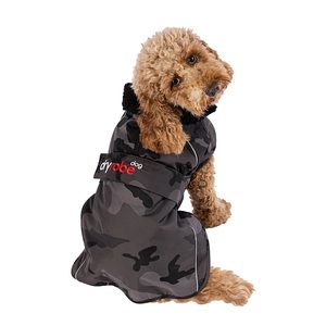Beach Towels Swim Ponchos: Dryrobe Dog Raincoat, Black Camo/Black