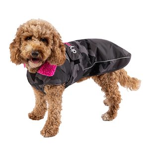 Dryrobe Dog Raincoat, Black Camo/Pink