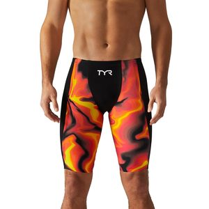Swimming: TYR Men's Shockwave High Waist Swim Jammer, Infrared