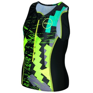 Womens Tops: KIDS ADVENTURE TRI TOP BLK GRN YEL ZONE3