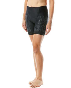 Womens Tri Shorts: WOMENS COMPETITOR 6 INCH TRI SHORT BLACK TYR