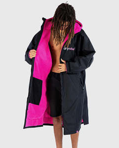 Dryrobe Advance Unisex Long Sleeve - Black/Pink