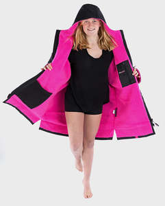 Dryrobe Advance Youth Long Sleeve - Black/Pink