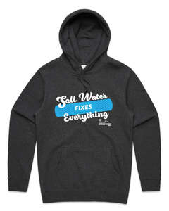 Apparel: MALE HOODIE SALT WATER FIXES EVERYTHING