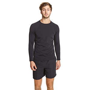 Zoggs: ZOGGS MENS JACKSON LONG SLEEVE SUN TOP - BLACK