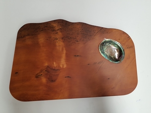Products: Cheese Board with Paua Shell Dip Bowl 2 - Swiss Wood Technician