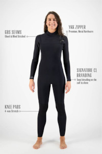 Premium Cold Snap Women's 3/2 Chest Zip Steamer - Coastlines - SWITCH STANCE SUR&hellip;