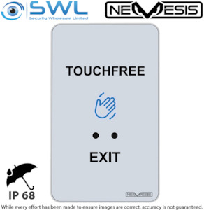 Nemesis Touchless Exit, SPDT, 12-24VDC, 0-30 Sec Delay Time, IP68, PLASTIC EVAQE SWL