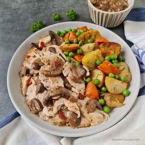 Sliced Chicken in Mushroom Sauce