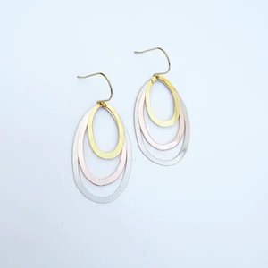 Products: Earrings - midi triple oval - mixed metals - Swoon