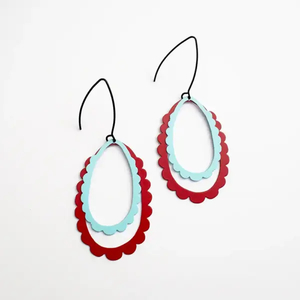 Products: Earrings - midi double scallop hoops - 2 colours - Swoon
