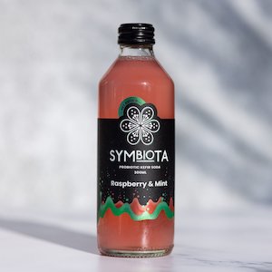Finished Fermented Foods Drinks: Probiotic Water Kefir Soda - Raspberry & Mint 300ml