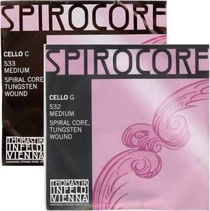 Cello Strings: Cello Thomastik-Infeld Spirocore Tungsten Strings G and C Set