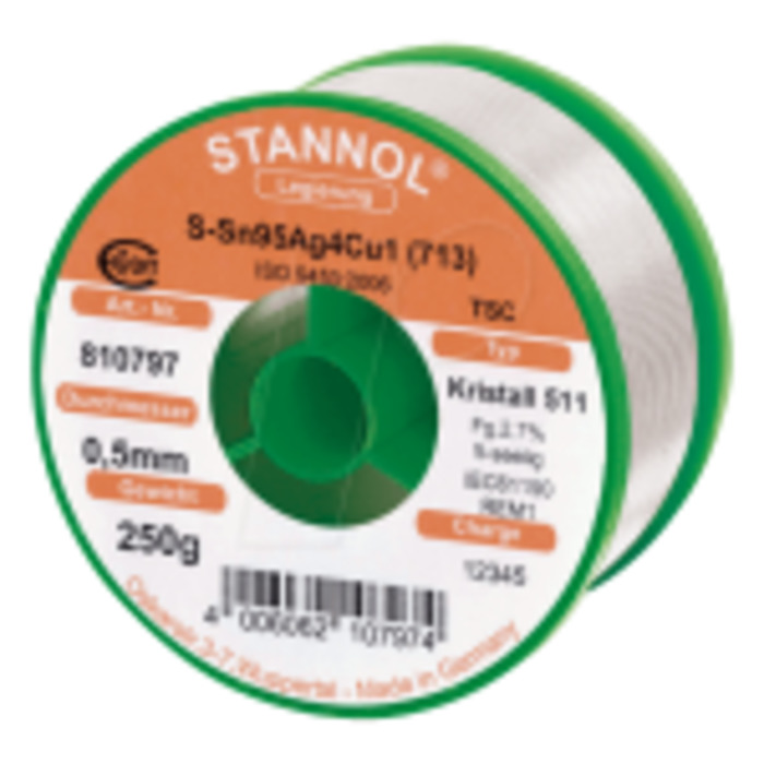 Stannol SAC305 Crystal 511 Lead Free Solder Wire 0.7mm 500gm