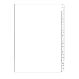 A4 12 Tab Printed Dividers