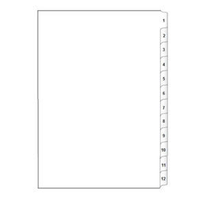 Products: A4 12 Tab Printed Dividers