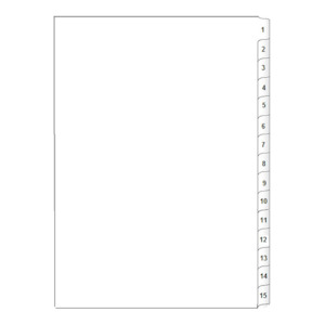 A4 15 Tab Printed Dividers