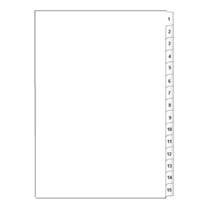 Products: A4 15 Tab Printed Dividers