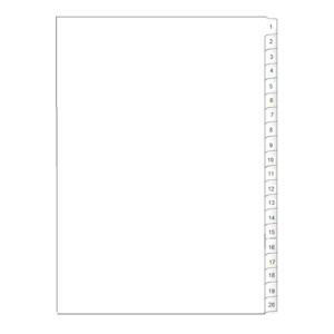Products: A4 20 Tab Printed Dividers