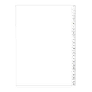 A4 25 Tab Printed Dividers
