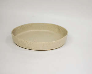 Products: handmade pottery serving dish ~ oat
