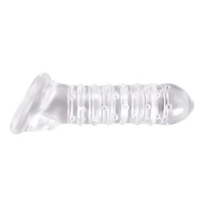 Ribbed Penis Sleeve - Clear - Tabu Adult Boutique