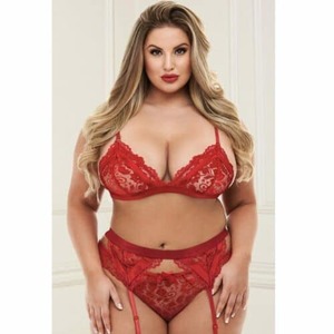 Products: 3 Piece Lace Lingerie Set - Queen Size - Tabu Adult Boutique
