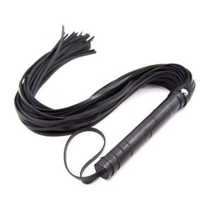 Products: Long Black Flogger - Rated R - Tabu Adult Boutique