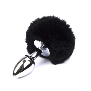Products: Black Bunny Tail Butt Plug - Rated R - Tabu Adult Boutique