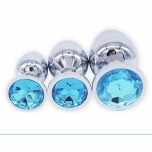 Products: Jewel Anal Plugs - Blue - Set of Three - Tabu Adult Boutique