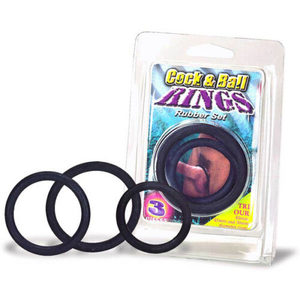 Products: Rubber Cock & Ball Ring Set - Tabu Adult Boutique