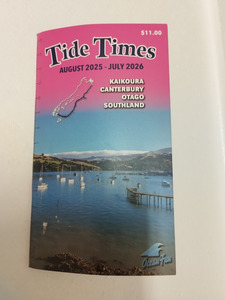 Tide Times Book - Sth Island