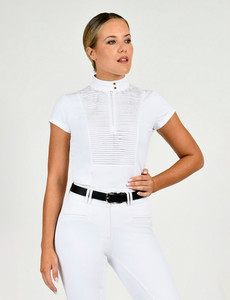 Dublin Black Brie Bib Front Short Sleeve Competition Top tackshop.co.nz