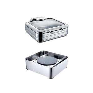Products: 6L 400x480x270 MM Glass Top Stainless Steel Square Chafing Dishes TT-YD-4024