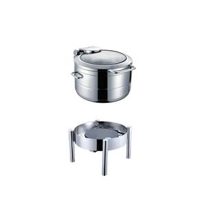 11L 430x480x470 MM Glass Top Round Stainless Steel Buffet Soup Chafer TT-YD-4043
