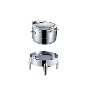 Products: 11L 430x480x430 MM Glass Top Round Stainless Steel Soup Chafer TT-YD-4042