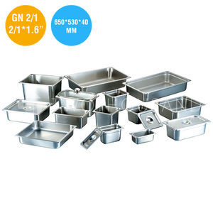 11L 2/1X1.6” 650X530X40 MM Stainless Steel Steam Hotel Pan TT-821-40