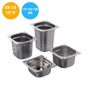 3.4L 1/6X8” 176X162X200 MM Stainless Steel Steam Table Pan TT-816-8