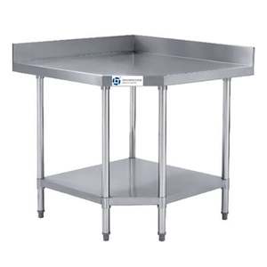 Products: Stainless Steel with Splashback and Undershelf Corner Work Table TT-BC299B
